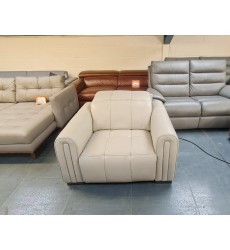 Ex-display Alessio light grey/cream electric recliner armchair