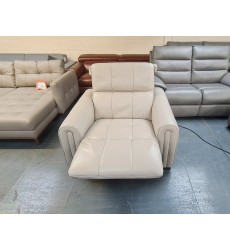 Ex-display Alessio light grey/cream electric recliner armchair