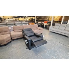 La-z-boy Tulsa black leather Nil Entrapment rise electric recliner armchair