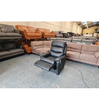 La-z-boy Tulsa black leather Nil Entrapment rise electric recliner armchair