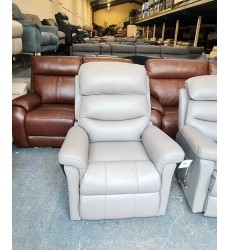 La-z-boy Tulsa grey leather Nil Entrapment riser electric recliner armchair