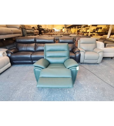 Ex-display La-z-boy Winslow forest green leather electric recliner armchair