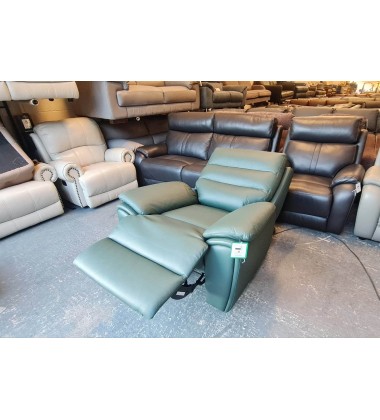 Ex-display La-z-boy Winslow forest green leather electric recliner armchair