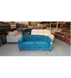 Development ex display blue chenille fabric sprung back sofa