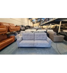 Ex-display Italia Living Bolzano grey fabric electric recliner 3 seater sofa