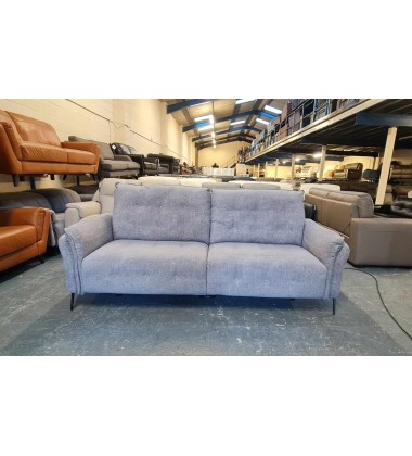 Ex-display Italia Living Bolzano grey fabric electric recliner 3 seater sofa