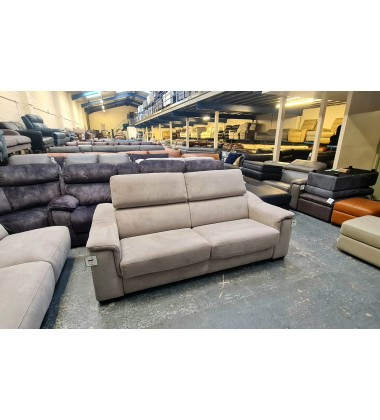 Ex-display Clarence light grey velvet fabric 3 seater sofa bed