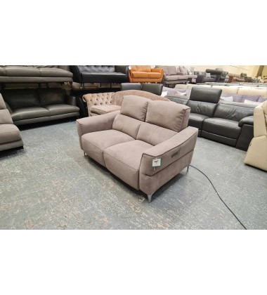 Ex-display Dakota toronto charcoal fabric electric recliner 2 seater sofa