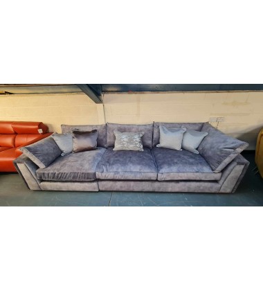 Ex-display Emperor in Lucerne Silver mix fabric large 4 seater sofa