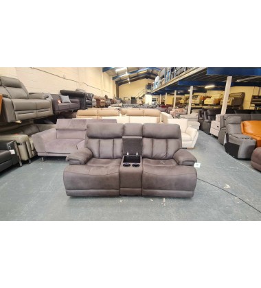 Ex-display La-z-boy Empire grey fabric power Recliner Sofa With Head Tilt&Table