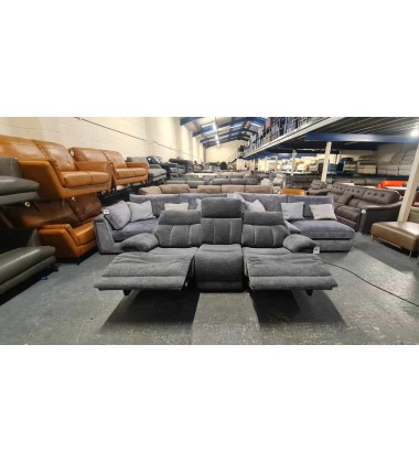Ex-display La-z-boy Empire Austin Ash fabric electric recliner 3 seater sofa