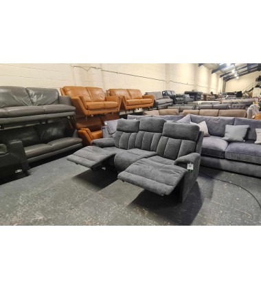 Ex-display La-z-boy Empire Austin Ash fabric electric recliner 3 seater sofa