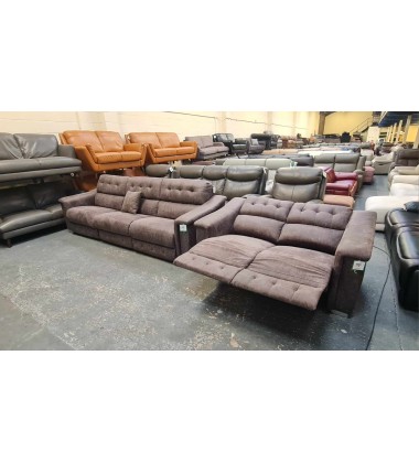 La-z-boy Hollywood brown fabric standard 4 seater sofa + electric 2 seater sofa