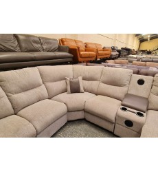Ex-display La-z-boy Nevada grey fabric standard corner sofa with Audio Unit
