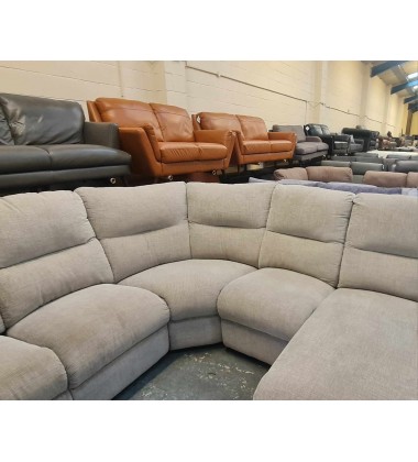 Ex-display La-z-boy Nevada grey fabric electric recliner corner sofa