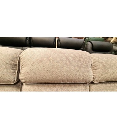 Ex-display La-z-boy Tulsa grey fabric manual recliner 3 seater sofa
