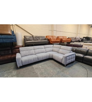 Ex-display Marvella light blue /duck egg/ fabric electric recliner corner sofa