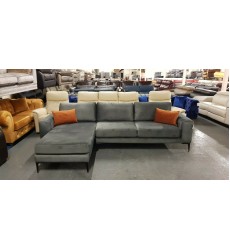 Merlin BRAND NEW designer grey chenille fabric large chaise corner sofa