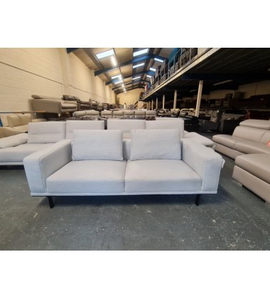 Ex-display Nocelle grey fabric 3 seater sofa