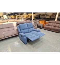 New Pancho blue fabic manual recliner 2 seater sofa