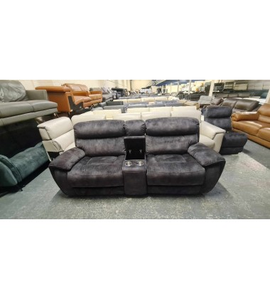 Ex-display Radley Decent charcoal fabric manual recliner sofa with cupholder