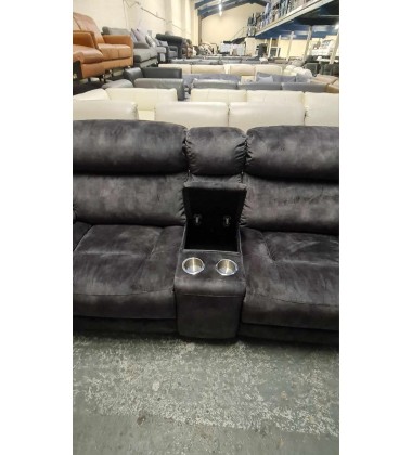 Ex-display Radley Decent charcoal fabric manual recliner sofa with cupholder