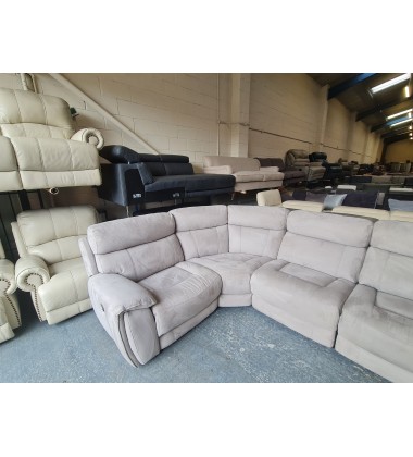 Ex-display Radley grey velvet fabric manual recliner corner sofa