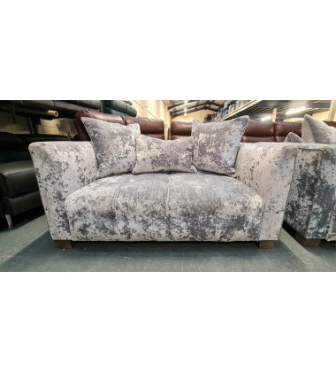 Ex-display Sapphire Crushed Grey Plush Fabric 3+2 seater sofas