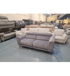 New Sienna grey fabric electric recliner 3 seater sofa