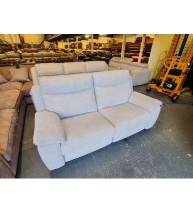 Starlight Express grey self patterned fabric electric recliner 3 seater sofa