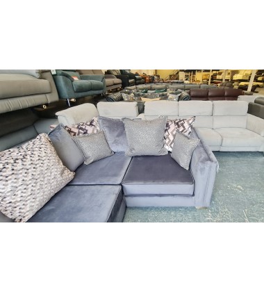Ex-display Titan corner sofa in Festival Steel/Grey Mix fabric