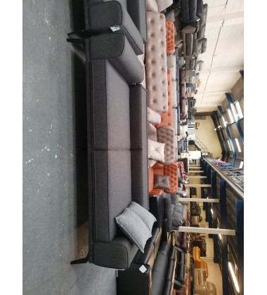 Brand New ZETT PLUS dark grey fabric 3 seater sofa bed