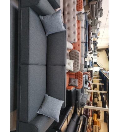 Brand New ZETT PLUS dark grey fabric 3 seater sofa bed