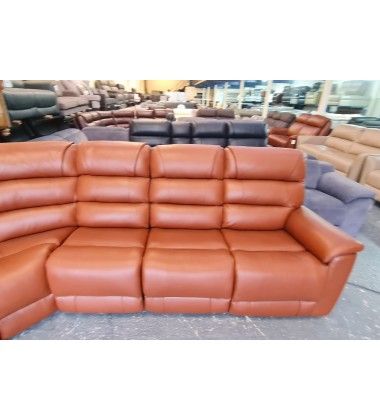 New La-z-boy Parker brown leather electric recliner corner sofa