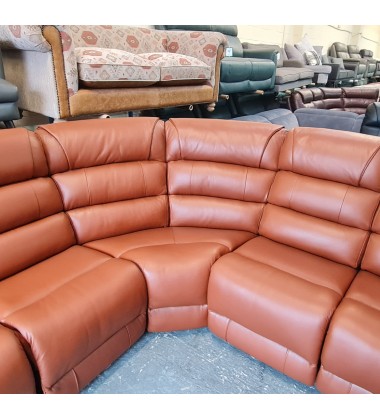 New La-z-boy Parker brown leather electric recliner corner sofa