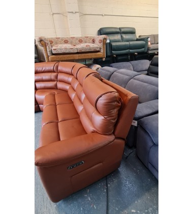 New La-z-boy Parker brown leather electric recliner corner sofa