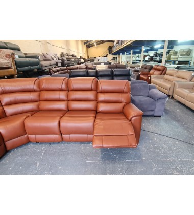 New La-z-boy Parker brown leather electric recliner corner sofa