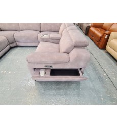 La-z-boy Austin grey fabric large electric recliner corner sofa with cupholder