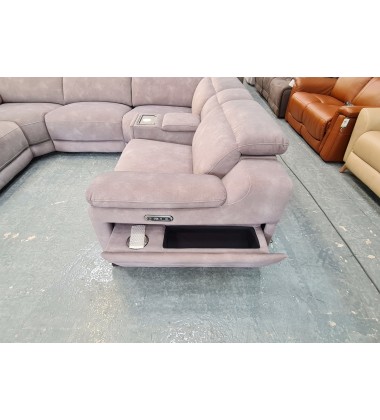 La-z-boy Austin grey fabric large electric recliner corner sofa with cupholder
