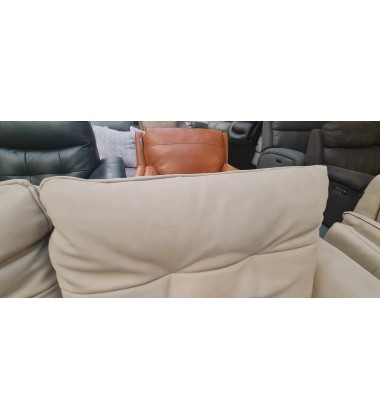 Ex-display Italia Living Bolzano cream leather 3+2 seater sofas and armchair