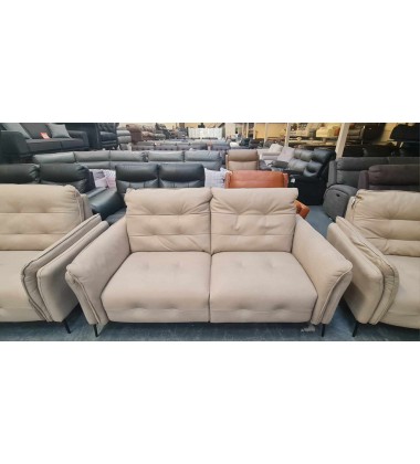 Ex-display Italia Living Bolzano cream leather 3+2 seater sofas and armchair
