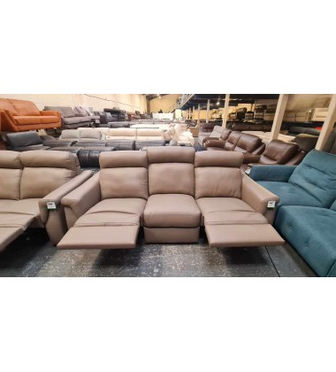 Italia Living Adriano taupe leather electric 3+2 seater sofas and armchair
