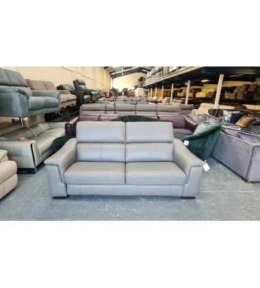 New Clarence grey leather 3 seater sofa bed