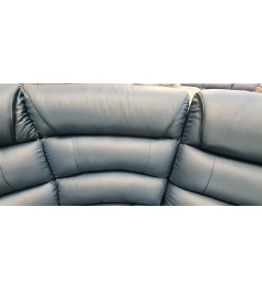 New La-z-Boy Staten blue leather corner sofa