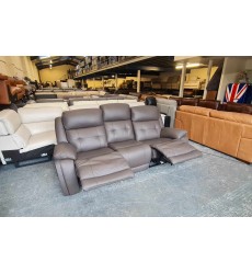 Ex-display La-z-Boy El Paso brown leather electric recliner 3 seater sofa