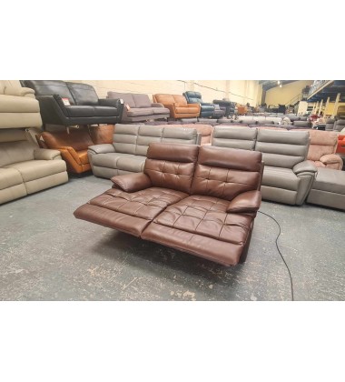 La-z-boy Knoxville brown leather electric recliner 2 seater sofa