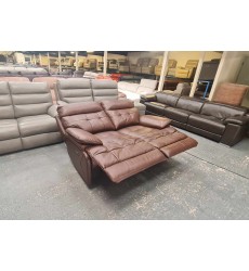 La-z-boy Knoxville brown leather electric recliner 2 seater sofa