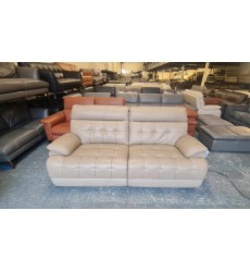 Ex-display La-z-boy Knoxville cream leather electric 3 seater sofa