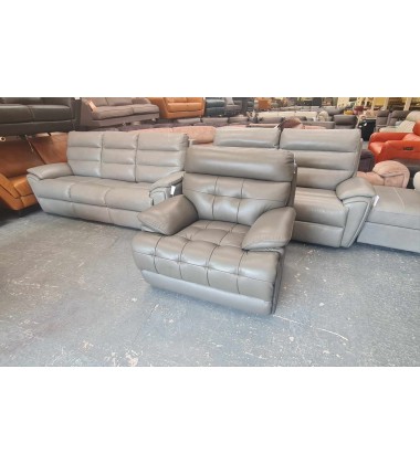 La-z-boy Knoxville fossil grey leather standard armchair