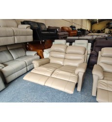 La-z-boy Tulsa cream leather electric recliner 3+2 seater sofas